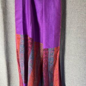 Vibrant Purple and Red Patterned Scarf